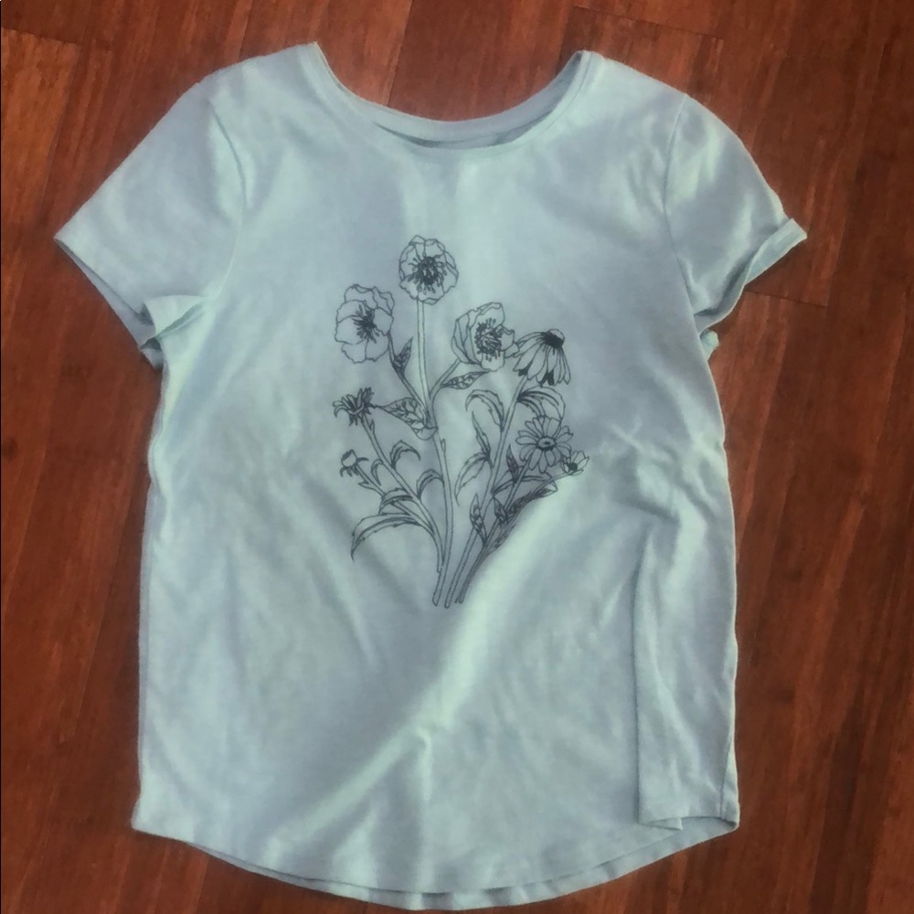 SO Kid's Floral Graphic Tee - Light Blue